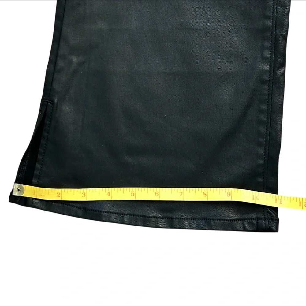 LOFT Women’s Curvy Kick Crop Faux Leather Pants Black Sheen Plus‎ Size 34/18 NWT